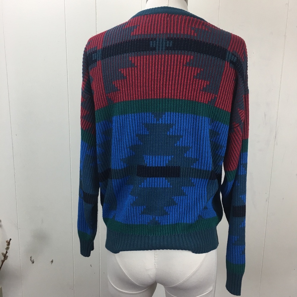 Vintage Men’s Southwestern Knit Pullover Sweater L - Picture 7 of 8